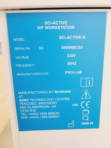 Thumbnail image of Ruskinn Sci-Active IVF Workstation Sci-tive-N Lab Spares/Repairs