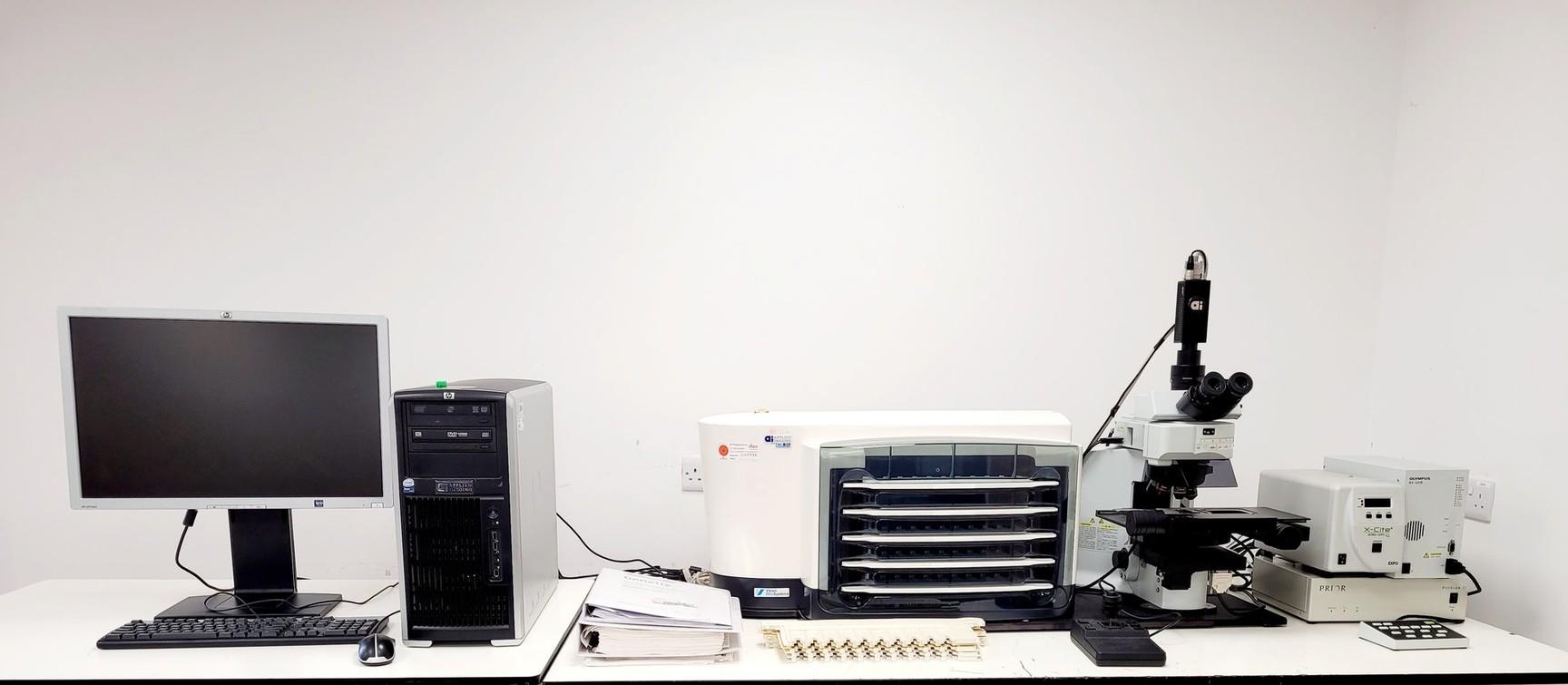 Image of Applied Imaging Genetix Ariol SL-50 Vision BioSystems Olympus BX-61 Microscope