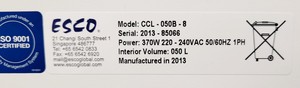 Thumbnail image of ESCO CelCulture CCL–050B-8 CO2 Laboratory Incubator Lab