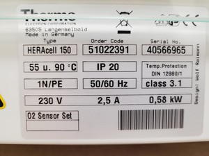 Thumbnail image of Thermo Electron HERAcell 150 CO2 Laboratory Incubator Lab