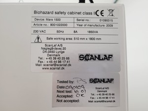 Thumbnail image of Scanlaf Mars 1500 Biohazard Safety Cabinet Class 2