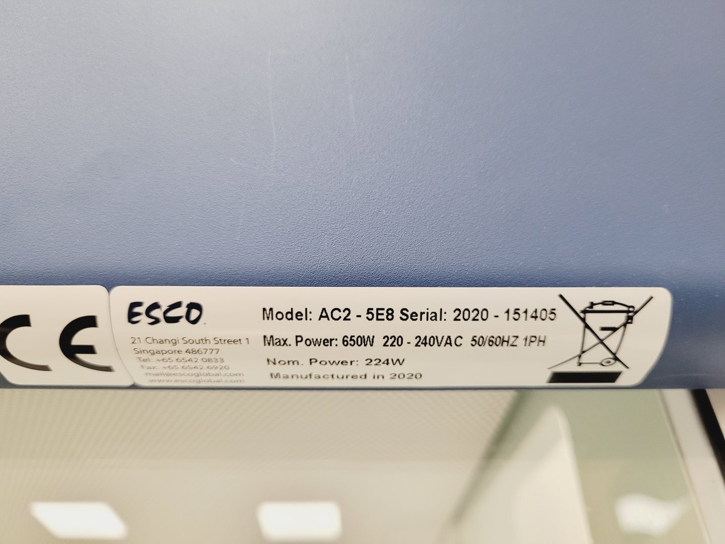Image of ESCO Airstream Class 2 Biological Safety Cabinet Model - AC2-5E8 & Stand Lab