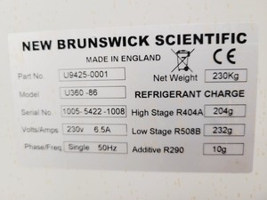 Thumbnail image of  New Brunswick Innova ULT U360 -86 Ultra Low Temperature Laboratory Freezer Lab