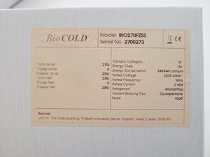 Thumbnail image of BioCold Laboratory Freezer  Model - BIO270FZSS Lab