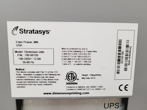 Thumbnail image of Stratasys Dimension Elite 3D Printer PN - 180-00105 & Accessories