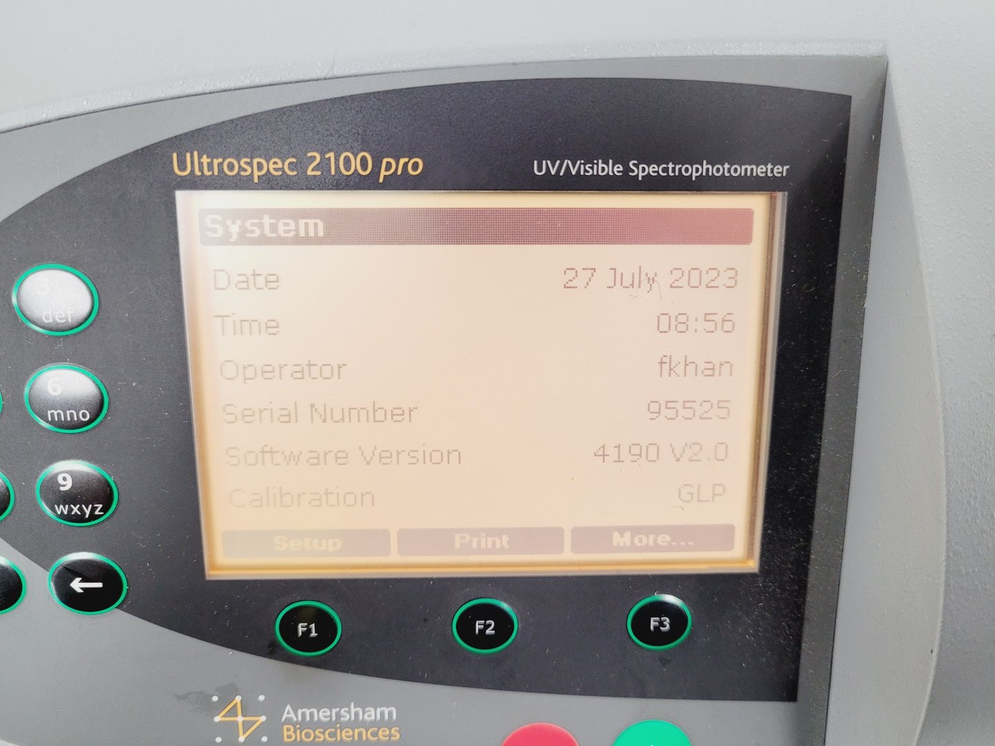 Image of Amersham Biosciences Ultrospec 2100 Pro UV/Visible Spectrophotometer