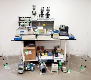 Thumbnail image of Job Lot of Laboratory Equipment - Microscopes, Shakers, Pumps, Hotplates Lab
