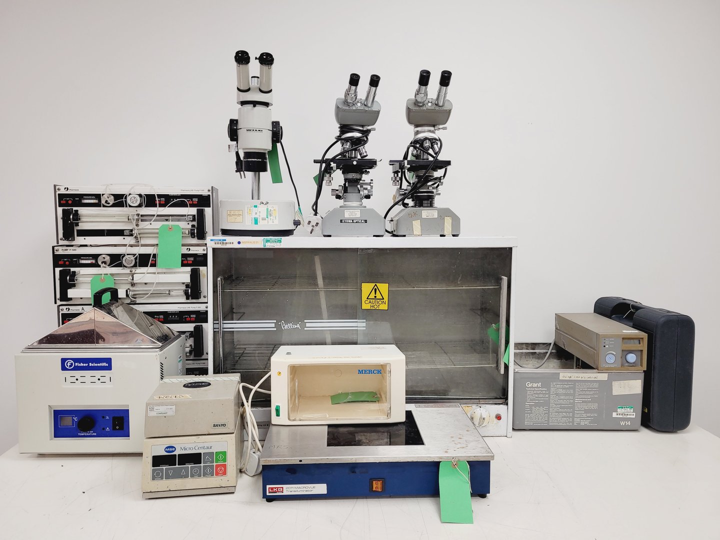 Image of Job Lot of Laboratory Equipment - Microscopes, Shakers, Pumps, Hotplates Lab