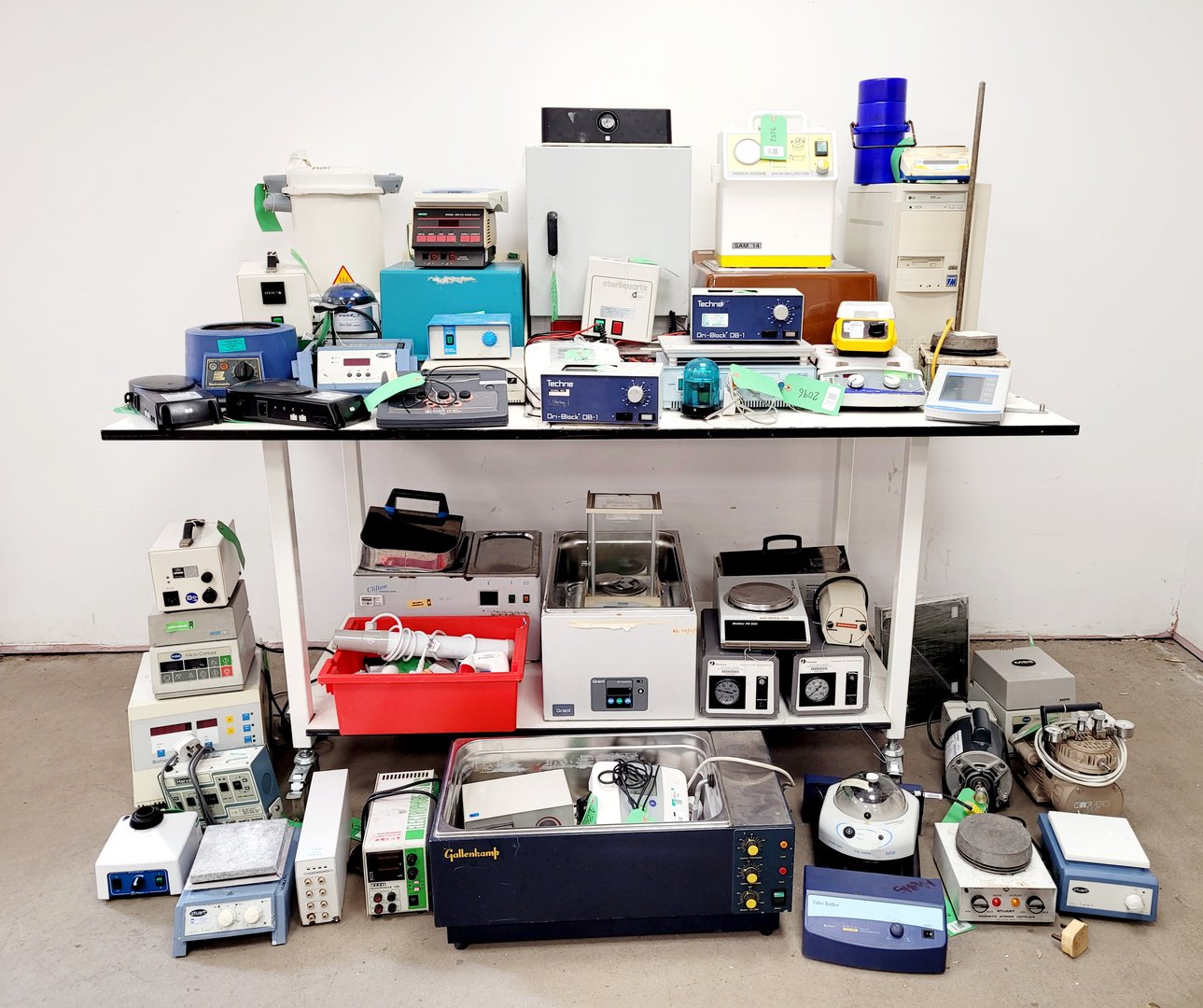 Image of Job Lot of Laboratory Equipment - Microscopes, Shakers, Pumps, Water Baths Lab