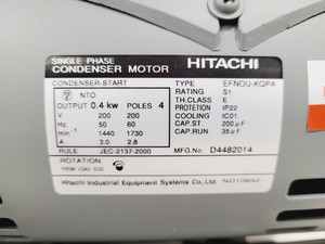 Thumbnail image of Hitachi Pump / Single Phase Condenser Motor EFNOU-KQPA Lab