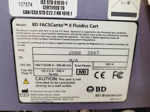 Thumbnail image of BD FACSCanto II Flow Cytometer with Fluidics Cart - 3 Lasers Lab