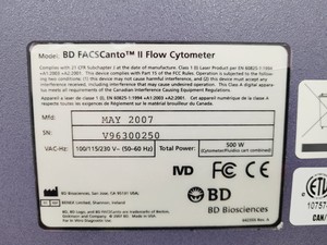 Thumbnail image of BD FACSCanto II Flow Cytometer with Fluidics Cart - 3 Lasers Lab