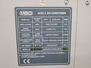 Thumbnail image of MBO Mobile Air Conditioner MA88001 KY-20