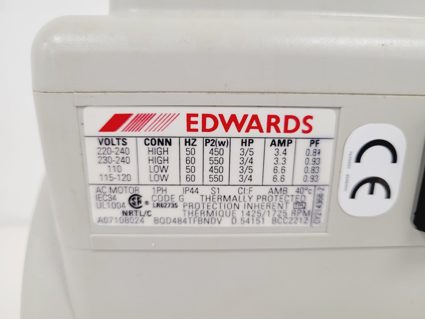 Image of Edwards 12 RV12 Rotary Vane Vacuum Pump