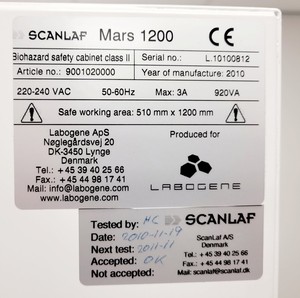 Thumbnail image of Scanlaf Mars 1200 Class 2 Safety Cabinet with Microscope Modification Lab