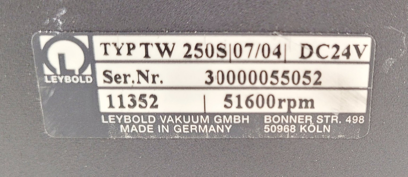 Image of Leybold TW 250S 07/04 Turbomolecular Pump Lab