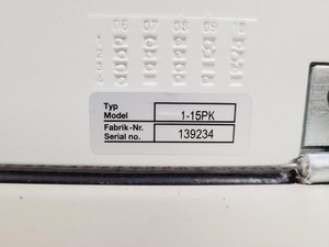 Thumbnail image of Sigma 1-15PK Refrigerated Laboratory Centrifuge Lab Spares/Repairs