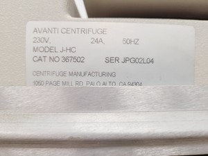 Thumbnail image of Beckman Coulter Avanti J-HC Centrifuge Lab Spares/Repairs