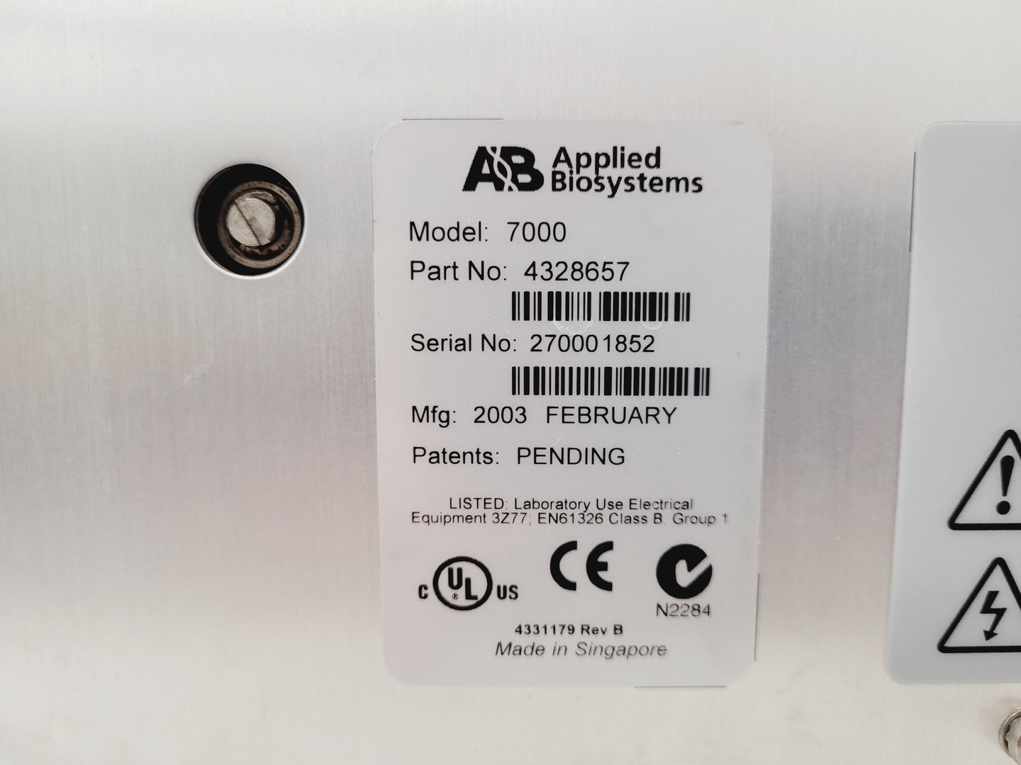 Image of Applied Biosystems Abi Prism Model 7000 PCR Sequence Detection System Lab
