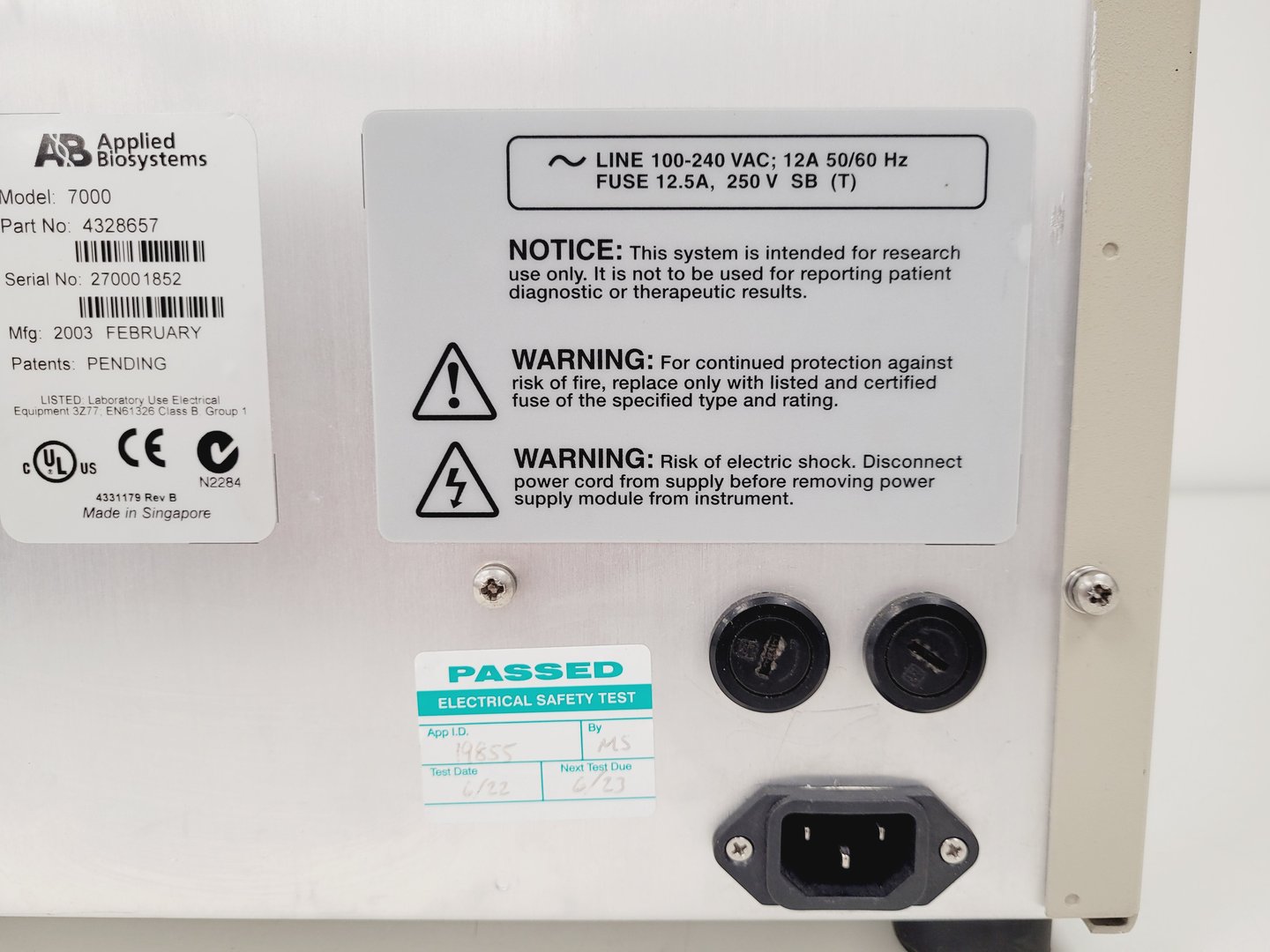Image of Applied Biosystems Abi Prism Model 7000 PCR Sequence Detection System Lab