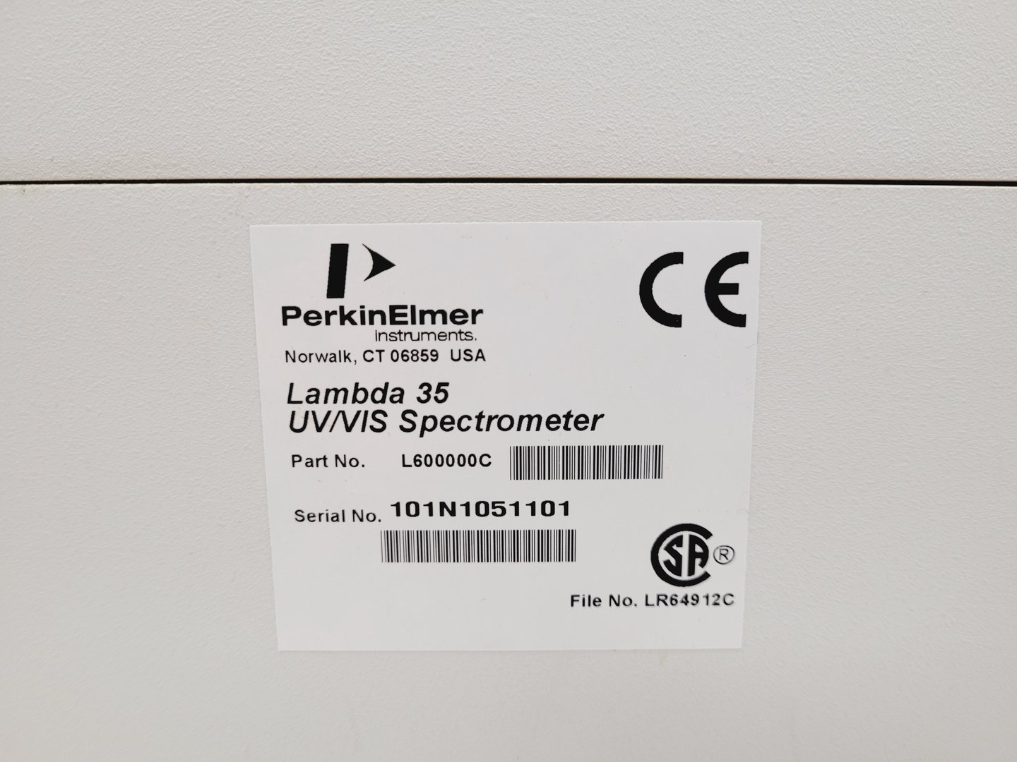 Image of Perkin Elmer Lambda 35 UV/VIS Spectrophotometer System w/ PC & Software