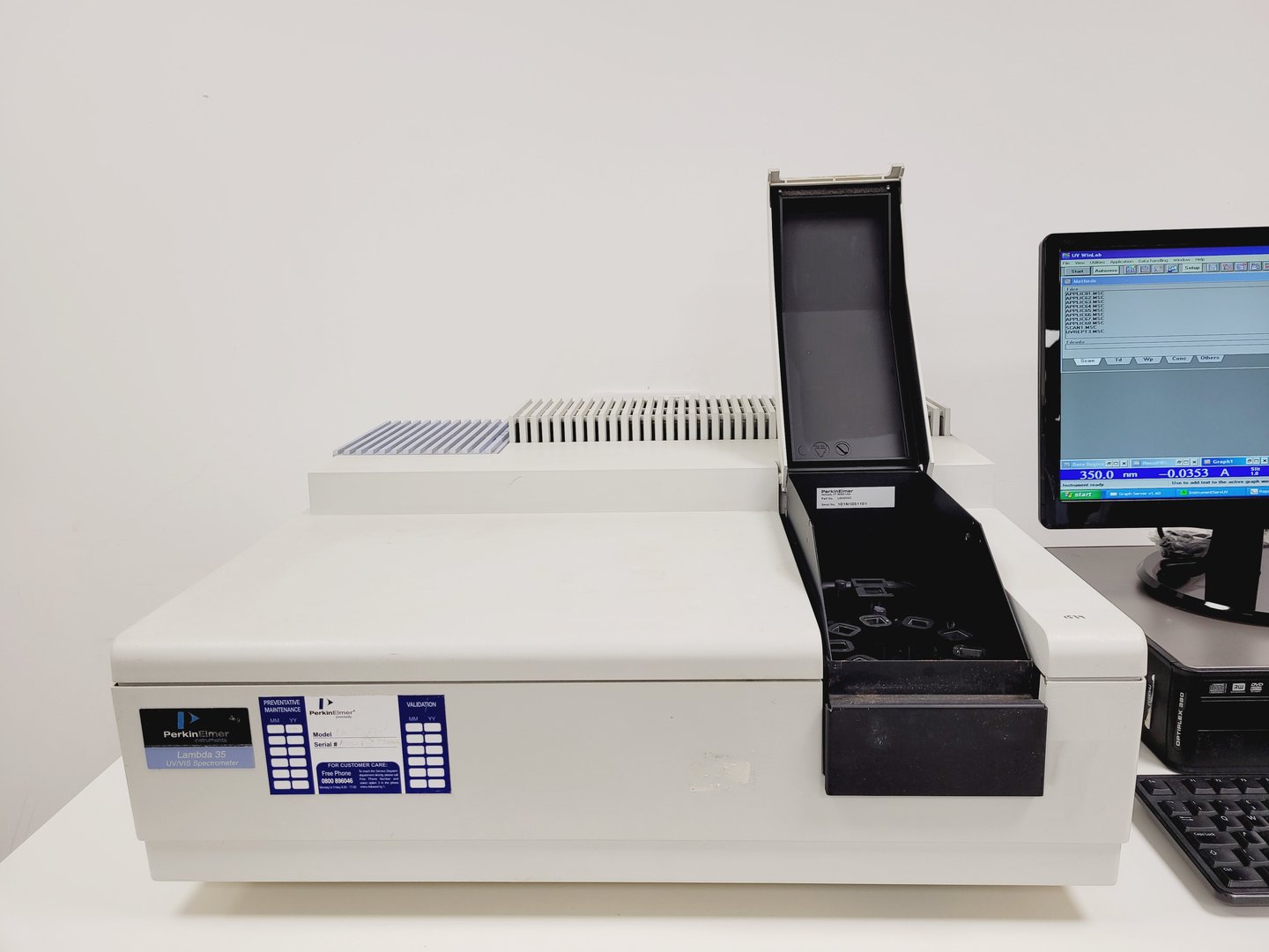 Image of Perkin Elmer Lambda 35 UV/VIS Spectrophotometer System w/ PC & Software