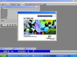 Thumbnail image of Perkin Elmer Model Lambda 35 UV/VIS Spectrophotometer System w/ PC & Software