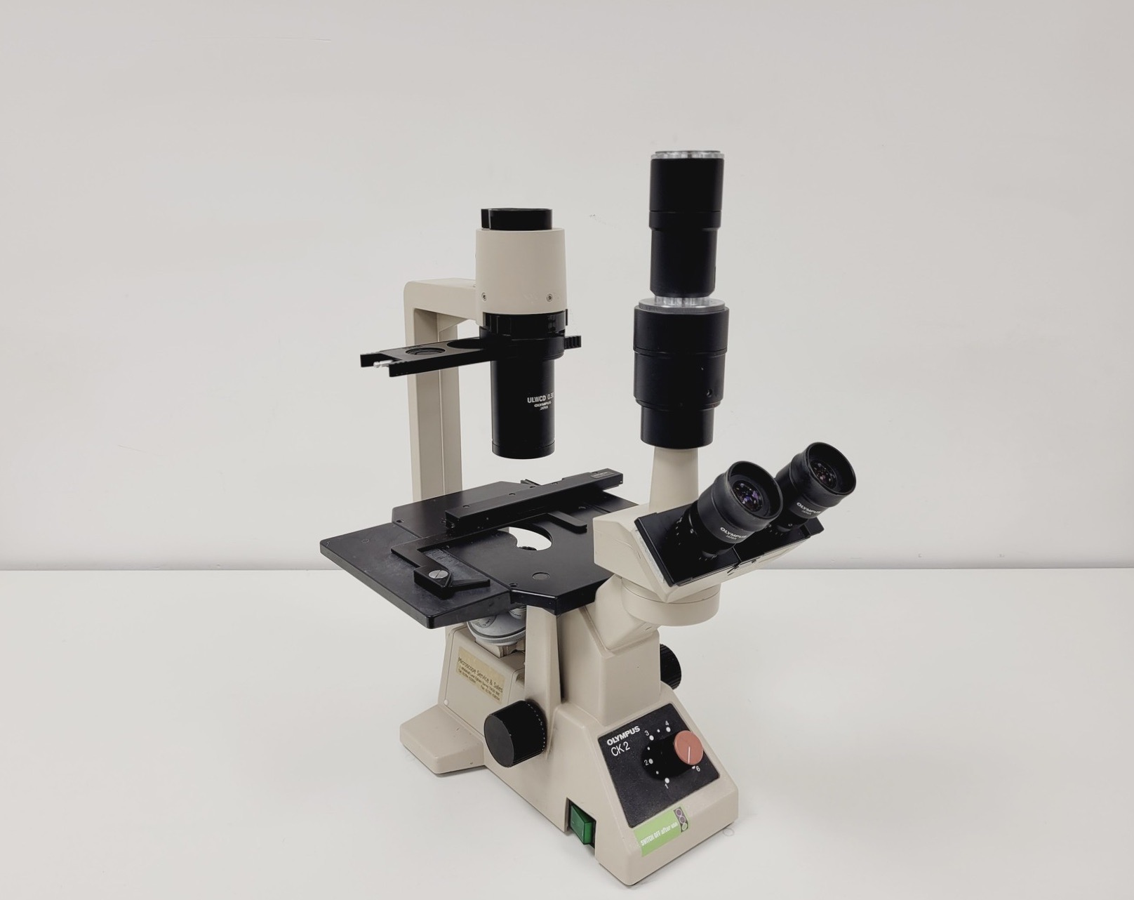 Image of Olympus CK2 Inverted Phase Contrast Microscope w/ 4 x Objectives Lab