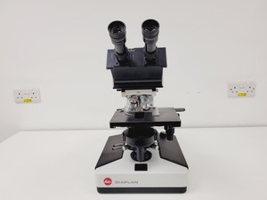 Thumbnail image of Leitz Diaplan 020-437.035 Microscope with Multi-Head Bridge w/4 x Objectives Lab