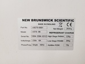 Thumbnail image of New Brunswick U570 Premium ULT Ultra Low Temperature Freezer U570-86