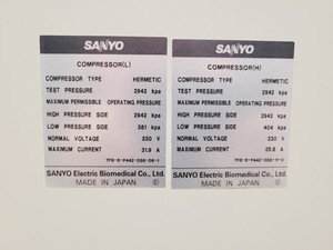 Thumbnail image of Sanyo VIP Series MDF-U52V ULT Ultra Low Temperature Freezer Lab