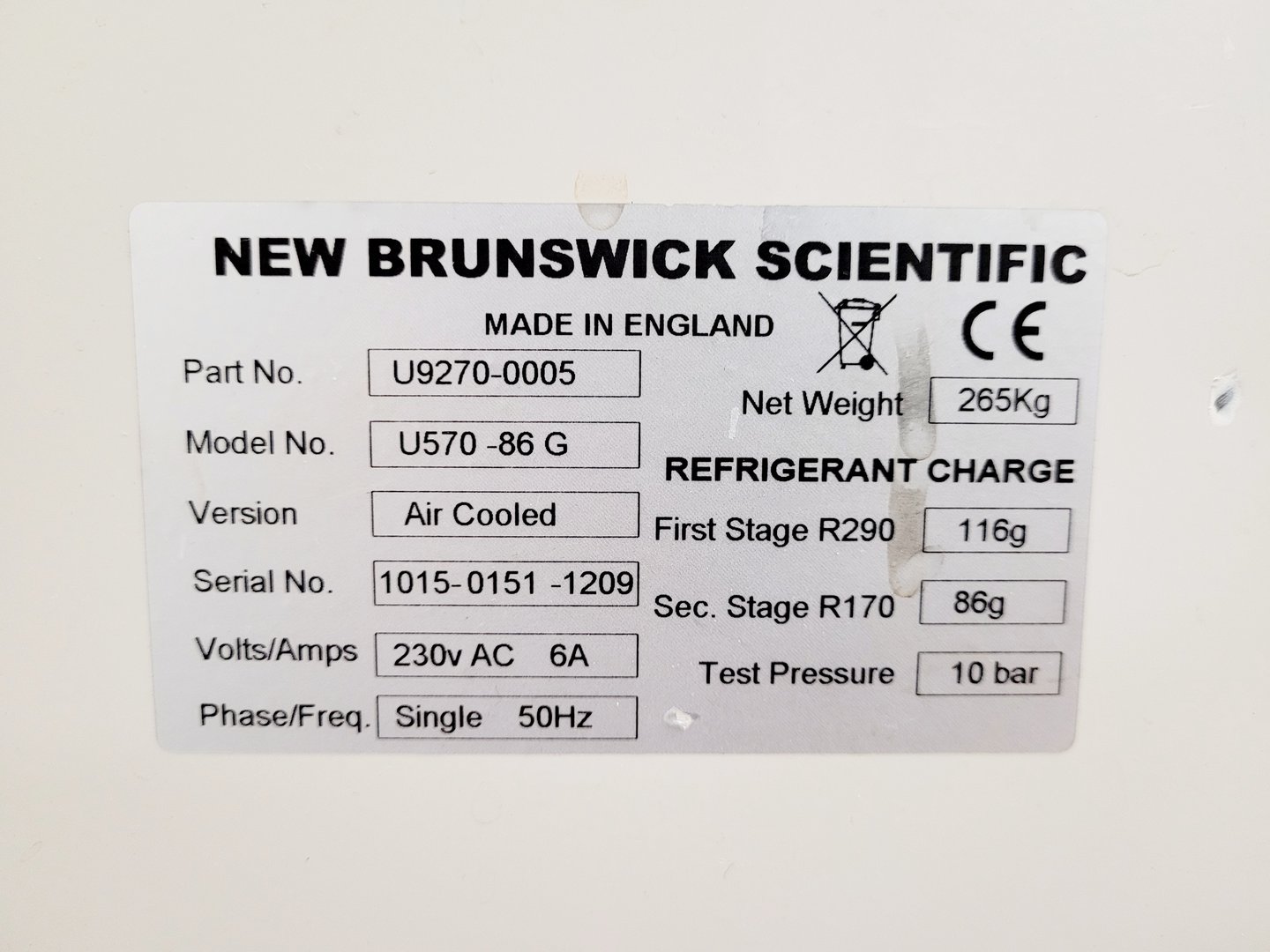 Image of New Brunswick U570  ULT Ultra Low Temperature Freezer U570-86G