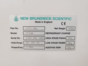 Thumbnail image of New Brunswick U570  ULT Ultra Low Temperature Freezer U570-86G Faulty
