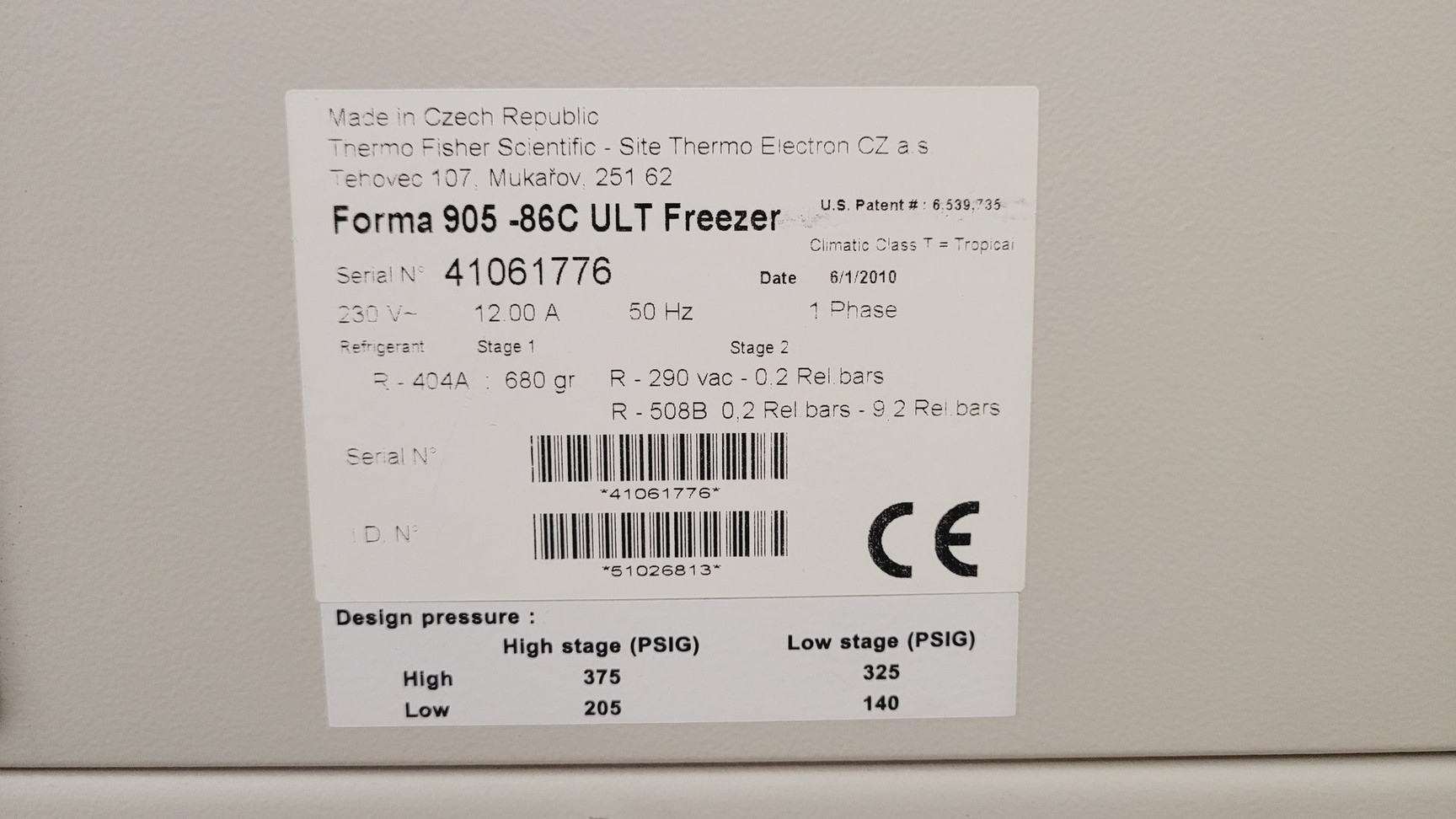 Image of Thermo Scientific Forma 905 -86 ULT Ultra Low Temperature Freezer 900 Series