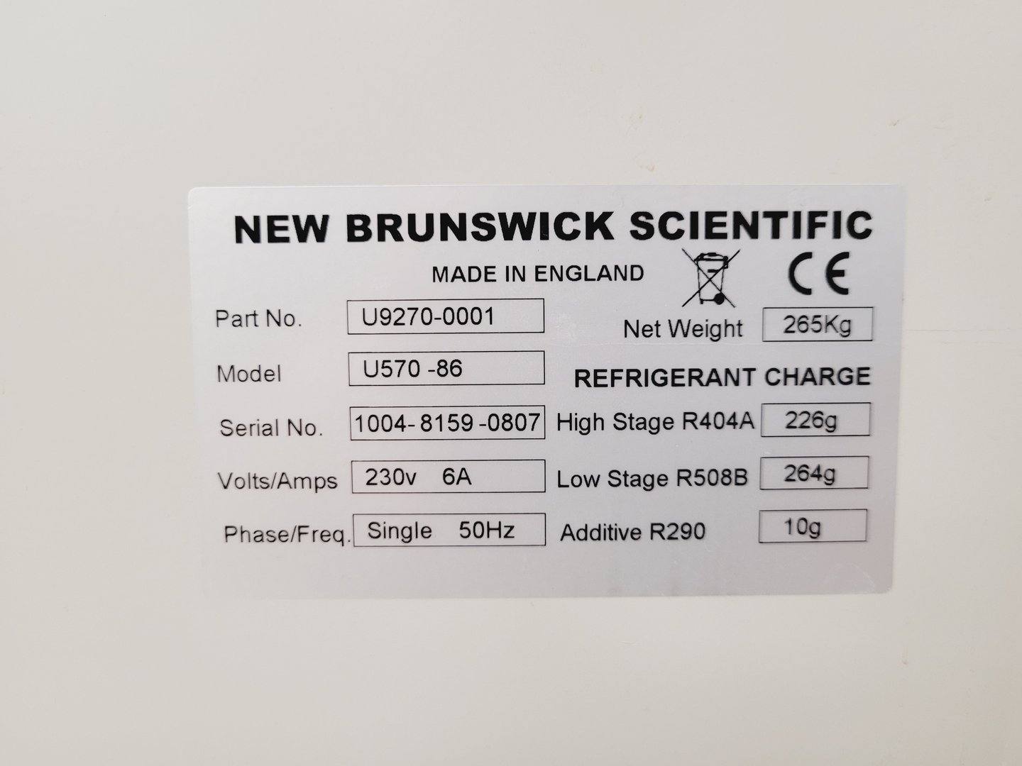 Image of New Brunswick Ultra Low Temperature Freezer U570 -86 Lab