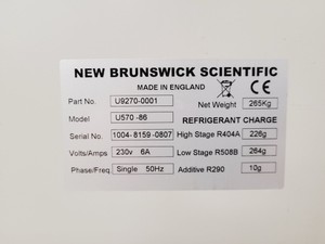 Thumbnail image of New Brunswick Ultra Low Temperature Freezer U570 -86 Lab