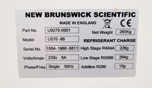 Thumbnail image of New Brunswick U570 ULT Ultra Low Temperature Freezer U570-86G