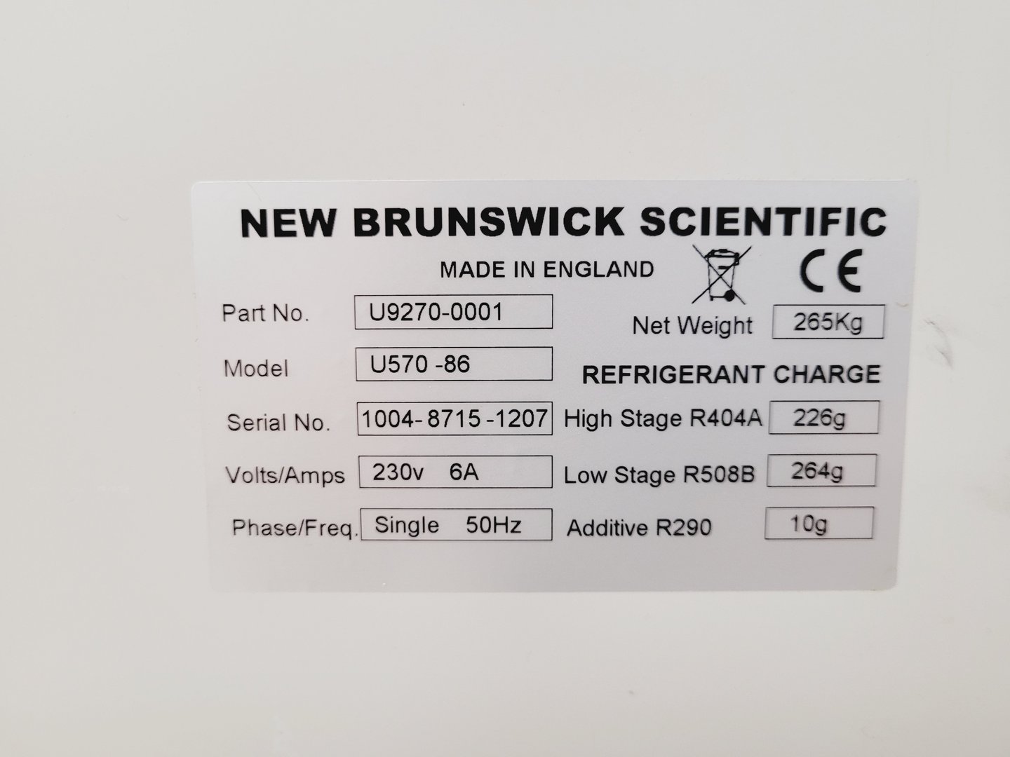 Image of New Brunswick U570 ULT Ultra Low Temperature Freezer U570-86G