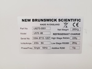 Thumbnail image of New Brunswick U570 ULT Ultra Low Temperature Freezer U570-86G