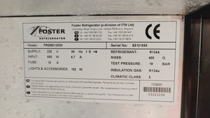 Thumbnail image of Foster Double Laboratory Refrigerator Fridge Model PREMG1350H Lab