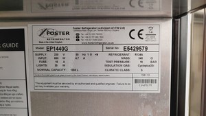 Thumbnail image of Foster EP1440G Double Door Laboratory Refrigerator 1350L Lab