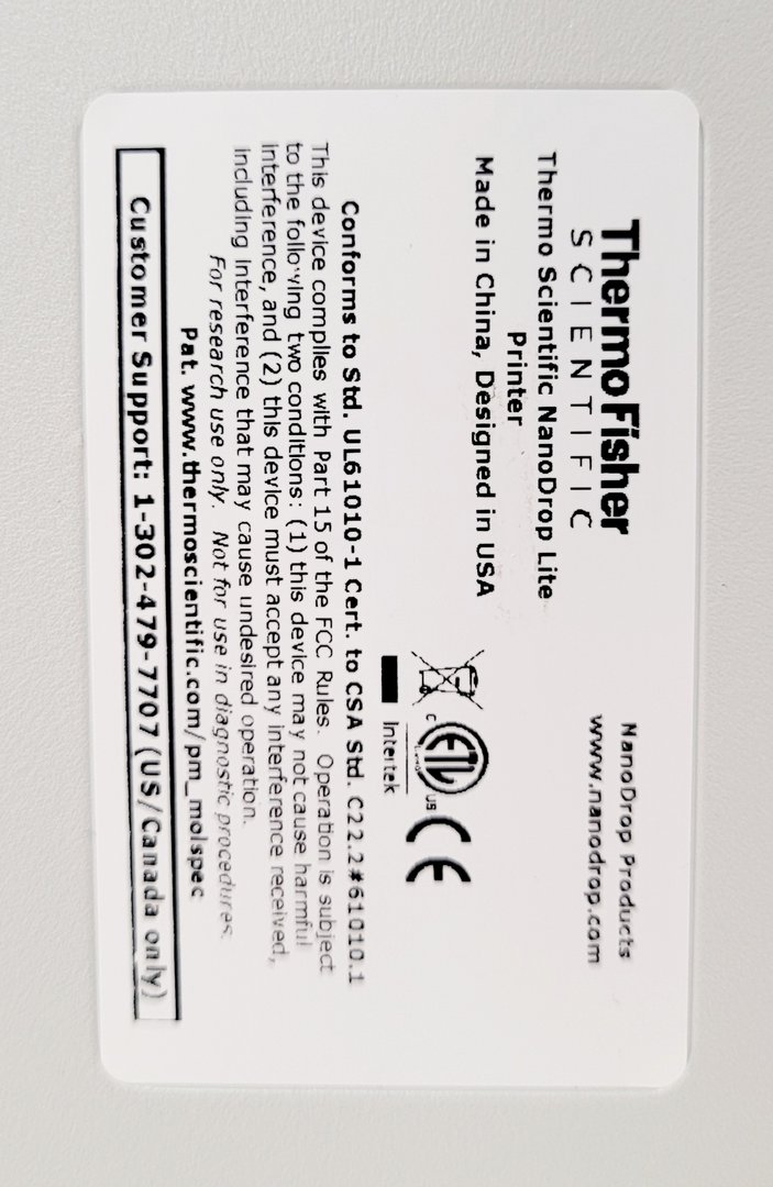 Image of Thermo Scientific NanoDrop Lite Spectrometer / NanoDrop Printer 