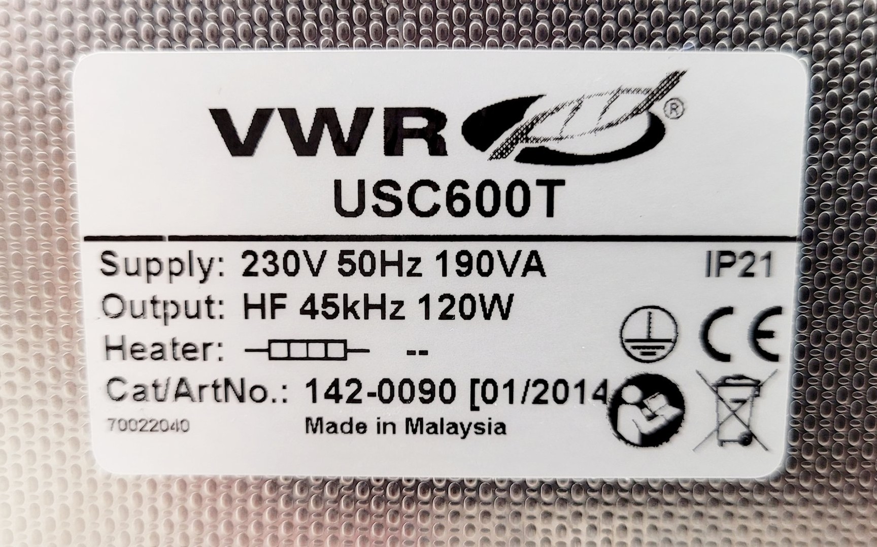 Image of VWR USC600T Ultrasonic Cleaner Water Bath Lab