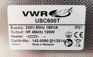 Thumbnail image of VWR USC600T Ultrasonic Cleaner Water Bath Lab