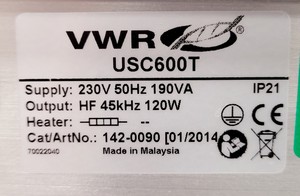 Thumbnail image of VWR USC600T Ultrasonic Cleaner Water Bath Lab