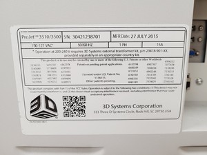 Thumbnail image of 3D Systems Corporation ProJet 3500 - 3510/3500 HD Max 3D Printer
