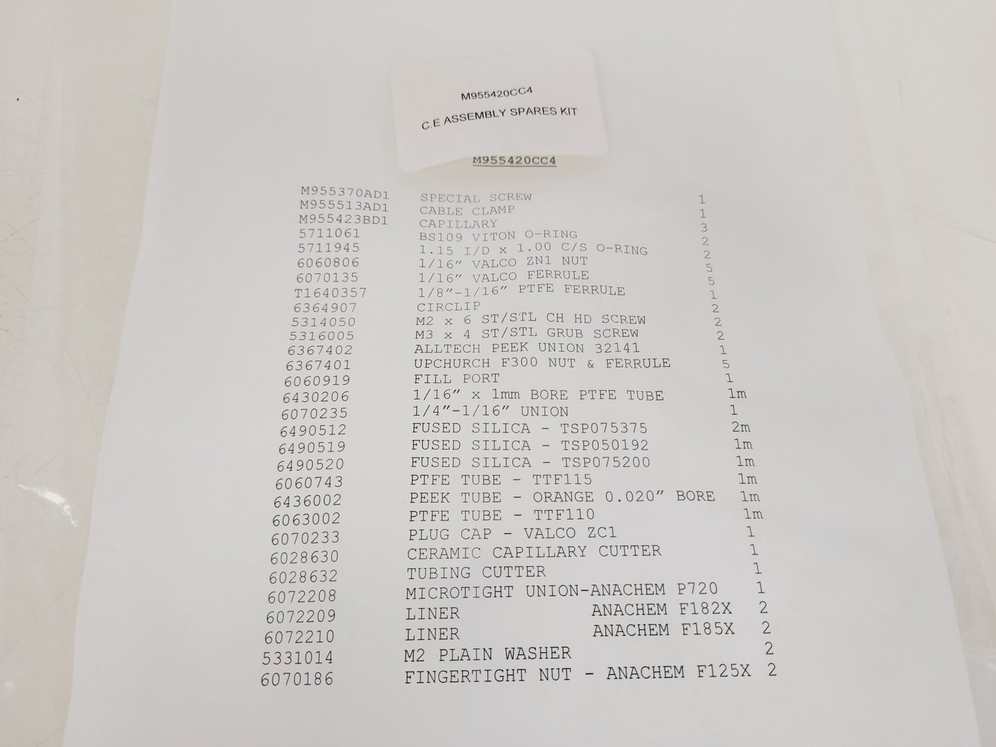 Image of Micromass Capillary CE Assy Kit M955420CC1-S for Waters Xevo Lab