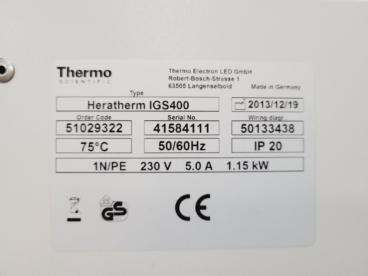 Image of Thermo Scientific Heratherm IGS400 Incubator Lab