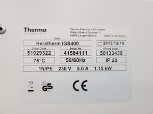 Thumbnail image of Thermo Scientific Heratherm IGS400 Incubator Lab