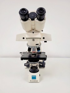 Thumbnail image of Carl Zeiss Axioskop Fluorescence Microscope w/ 6 x Objective ACHROSTIGMAT Lab